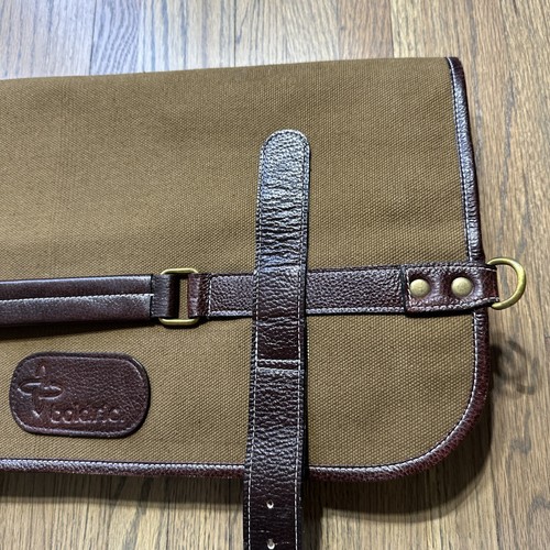 Boldric 9 Bolsillos Lona Rollo Cuchillo Bolsa Correas Cuero Marrón Herramienta Rollo Grueso - Imagen 4 de 20