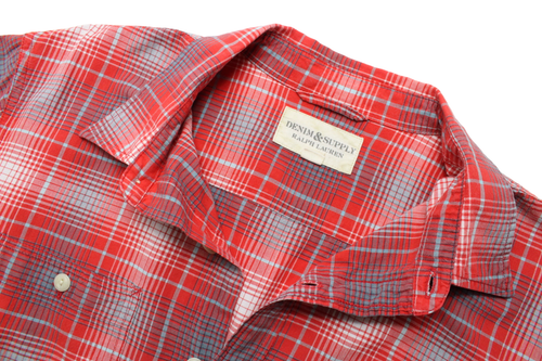 Ralph Lauren Denim & Supply Shirt Men Large Buttoned Checked Collar - Picture 4 of 9