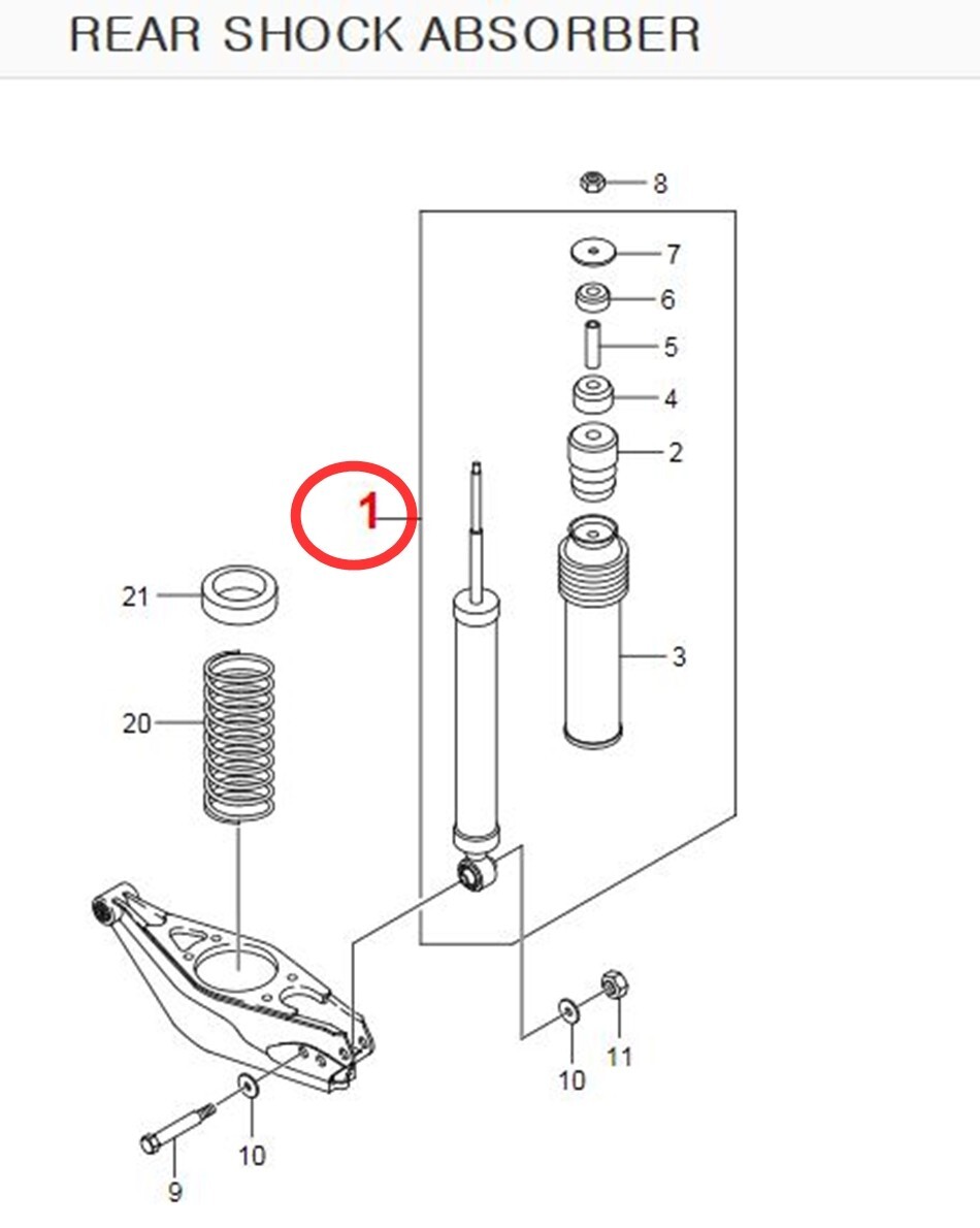 REAR GAS SHOCK ABSORBER Pair for Ssangyong STAVIC/RODIUS REAR GAS SHOCK ABSORBER Pair for Ssangyong STAVIC/RODIUS