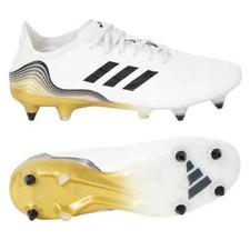 Adidas Copa Sense.1 SG Soccer Cleat HP7841 White Black Gold Men's Size 8