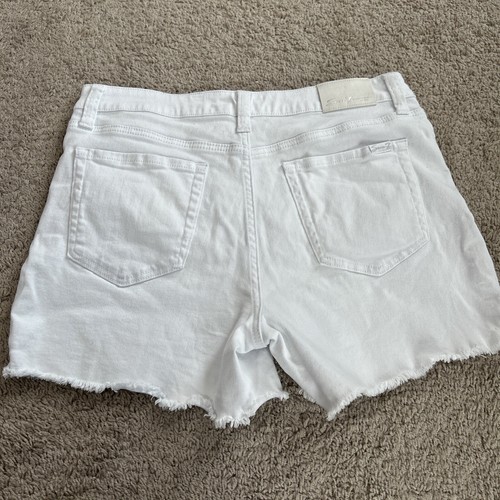 Seven 7 for all Mankind Womens White Cut Off Denim Shorts Sz 10Frayed Raw Hem - Picture 5 of 9