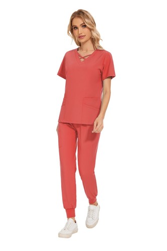 Stretchy Women's Scrub Jogger Set – Breathable Hospital Uniform - Bild 32 von 72