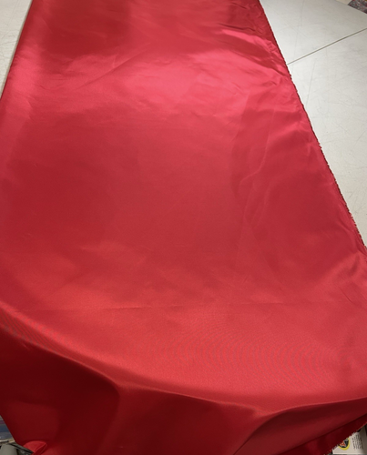 Vintage Stoff Polyester Satin Typ 6 1/2 Yards Rot Neu