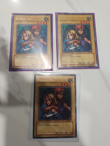 Yugioh 2004 Gemini Elf Limited Ed. IOC-SE1 Moderate Play X 3 - Picture 1 of 4