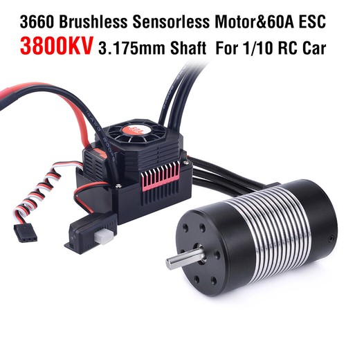 Rocket 3660 Brushless Motor 4300KV 3800KV 3300KV 2600KV w/60A ESC fr 1/10 RC Car - Picture 14 of 16