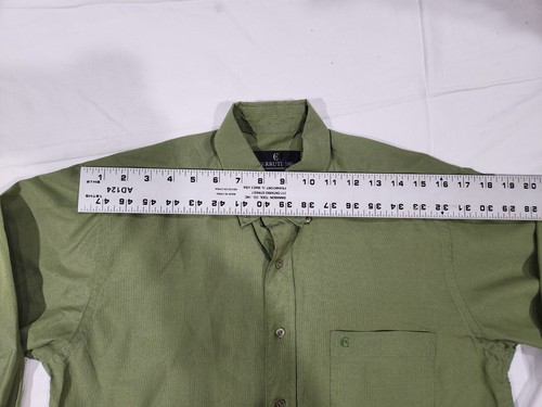 1881 Cerruti Green Men Size 15 31-32 Button Down Shirt Made In Italy - Picture 4 of 11