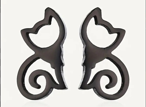 Cute Cat Shape Stud Stainless Steel Pet Cat Stud Earrings Studs pierce earring - Picture 1 of 2