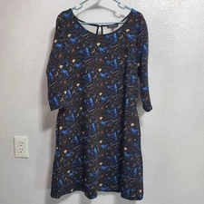 Smak Parlour Dress Women 1X Black Shift Witchy Things Cosmic Retro Pockets