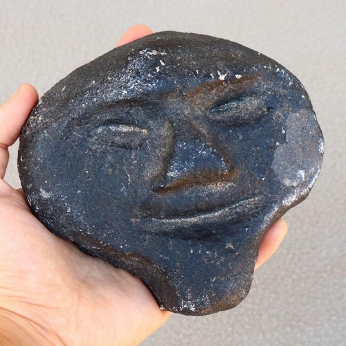 Stone Art Unusual Alien Retro Estate Find Face Figure Laugh Buddha Odd Weird XC - Picture 6 of 8