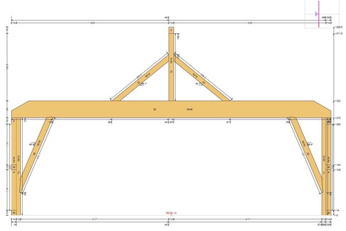 Fachwerkhalle - Esslingen, Satteldach KVH 900 x 1100 cm, Holzhalle als Bausatz - Bild 9 von 17