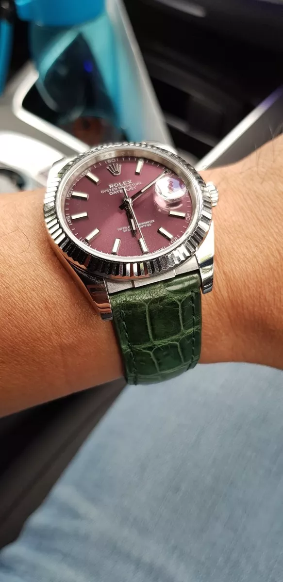 Rolex datejust 41 with shop leather strap