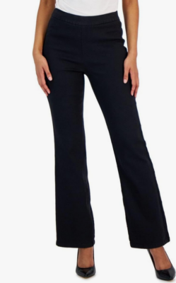 nyalon Anne Klein Women High Rise Pull On Flared Pants Black Size 22 3366