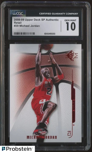 2008-09 SP Authentic Retail #29 Michael Jordan Chicago Bulls HOF CGC 10 GEM MINT