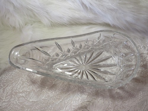 GORHAM CRYSTAL LADY ANNE HEAVY WINE BOTTLE CADDY HOLDER 11.5" LONG - Picture 3 of 11