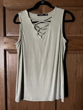 NEW Doe & Rae Sage Crisscross Top Sz. L