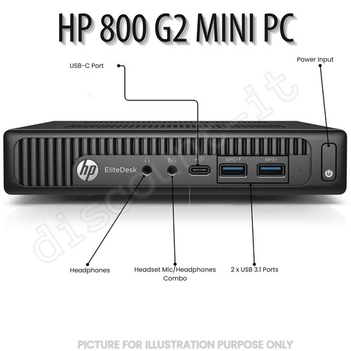 HP EliteDesk 800 G2 Mini PC i7-6700 6th Gen 64GB RAM DDR4 2TB SSD Wi-Fi Enabled - Afbeelding 4 van 8