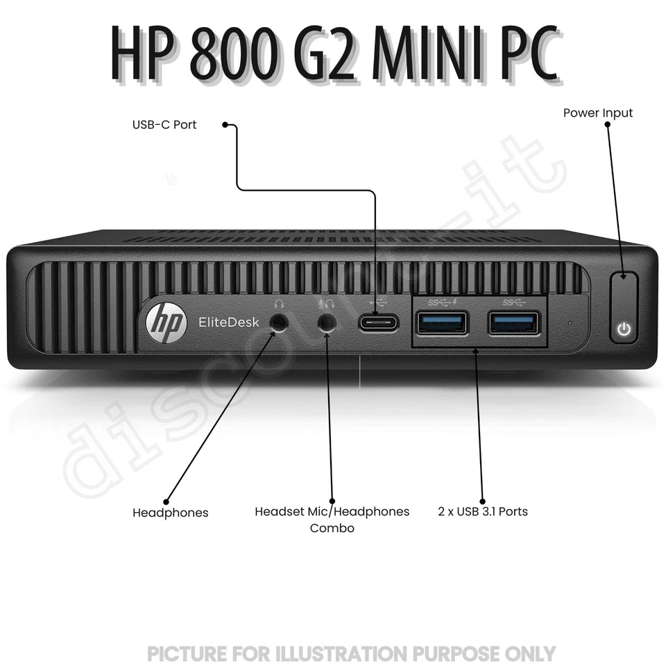 HP EliteDesk 800 G2 Mini PC i7 6th Gen 64GB RAM DDR4 2TB SSD Built-in Wi-Fi & BT - Image 4 of 4