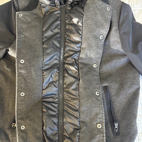 Express Varsity Jacket Size Medium Black Gray And White - Picture 7 of 14