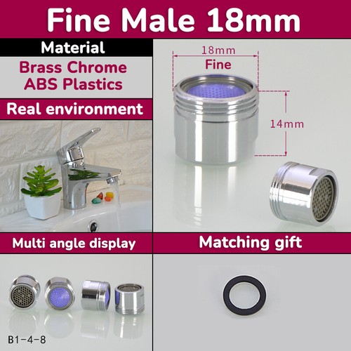 Water Saving Tap Bathroom Faucet Male Female Aerator Adapter Chrome Silver - Picture 4 of 13