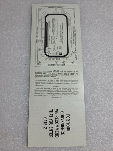 1994 Brickyard 400 Inaugural Race Unused Full Ticket Indianapolis Motor Speedway - Picture 2 of 4