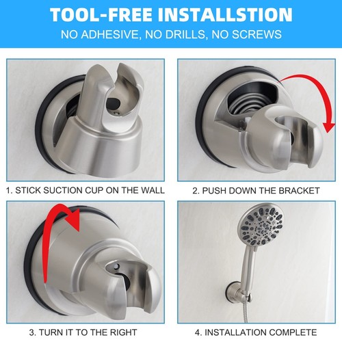 Suction Cup Shower Head Holder, Removable Wall Mount Holder for Bathroom - Picture 26 of 29