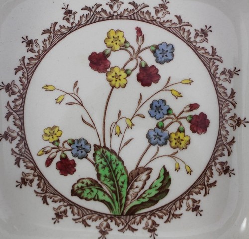 Spode Cowslip 8 Inch Square Vegetable Bowl and Gravy Boat with Underplate S173 - Picture 4 of 8