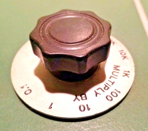 Multimeter Control Knob Bakelite /Aluminum Radio Ham Multiply/ 1/4" Shaft
