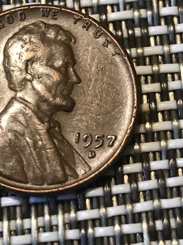 1957 - D LINCOLN ONE CENT AVERAGE CIRCULATED WHEAT EARS REVERSE PENNY COIN - Bild 3 von 7
