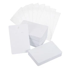 200 Pcs Earring Display Cards with Jewelry Packaging (White, 3.5 x 2.4 Inches)