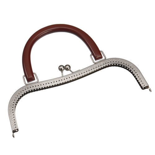 Metall Geldbörse Rahmen 10,6" Kiss Lock Verschluss Rahmen geprägt Clutch mit Griff - Bild 1 von 7