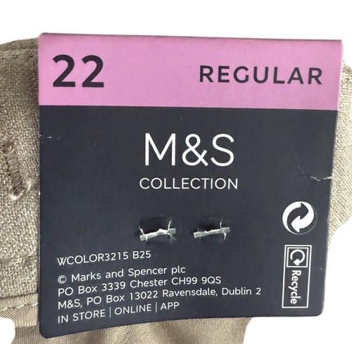 M&S Ladies Slim Camel Brown Ankle Grazer Trousers UK 22 Reg Smart Work RRP £35 - Picture 7 of 10