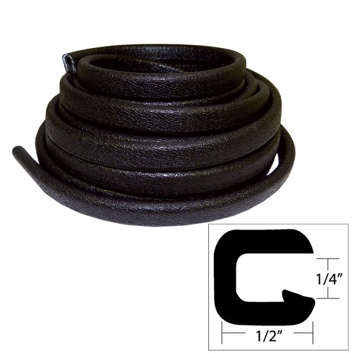 TACO Flexible Vinyl Trim - 1/4" Opening x 1/2"W x 25'L - Black - Bild 1 von 1