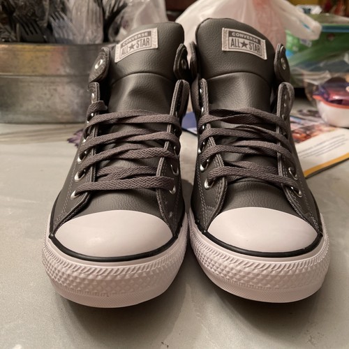 Converse Hombres Chuck Taylor All Star High Street Medio Gris Blanco Zapatos A09524C NUEVO - Imagen 3 de 12
