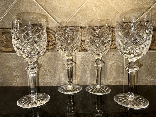 4 Waterford Kristall Powerscourt Claret Weinstiele Gläser 7 1/8" Designer Glas - Bild 1 von 7