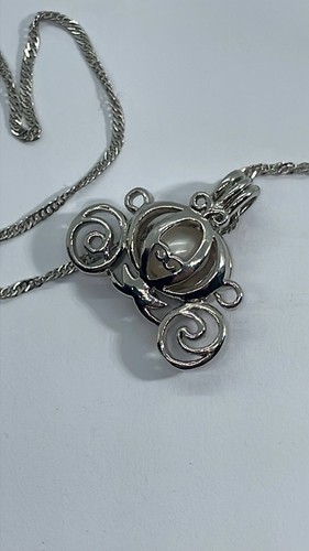 Prinzessin Kutsche mit echter Perle Sterlingsilber plattiert Halskette 18K GP Kette Vintage - Bild 7 von 9
