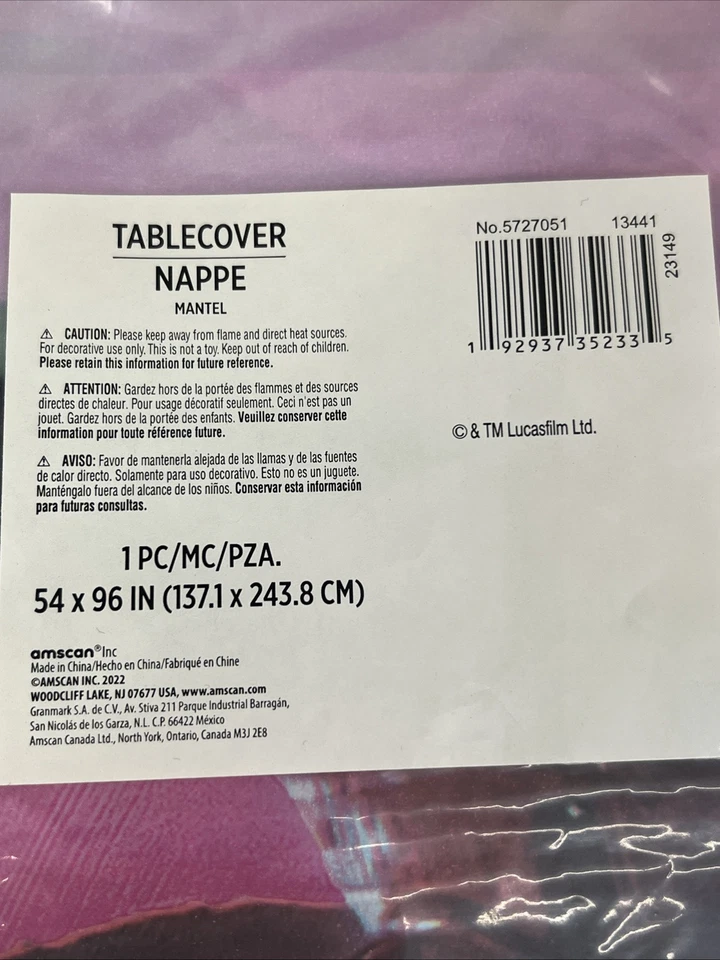 МАНДАЛОРСКИЙ ЗВЕЗДНЫЕ ВОЙНЫ ОДНА БУМАЖНАЯ СКАТЕРТЬ 54 x 96 В НОВОМ СДЕЛАНО В США САМЫЙ ДЕШЕВЫЙ $ - Изображение 2 из 4