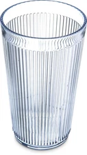 Carlisle FoodService Stackable Tumbler 12.5oz, Plastic Ribbed Texture Clear