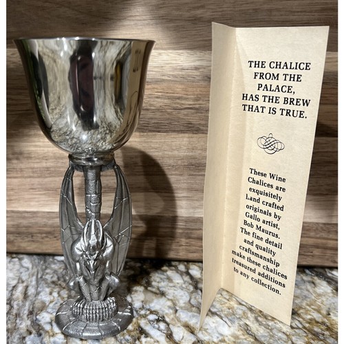 Gallo Zinn Wasserspeier Kelch von Bob Maurus 6" Vintage mit Originalkarton - Bild 3 von 8