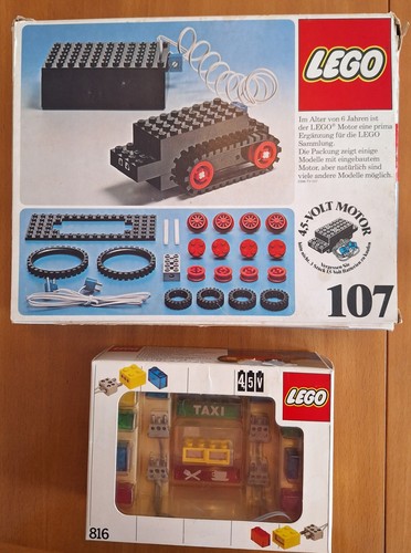 Lego 107 4,5 V Motor & Lego 816 Leuchtsteine für 4,5 V Motor