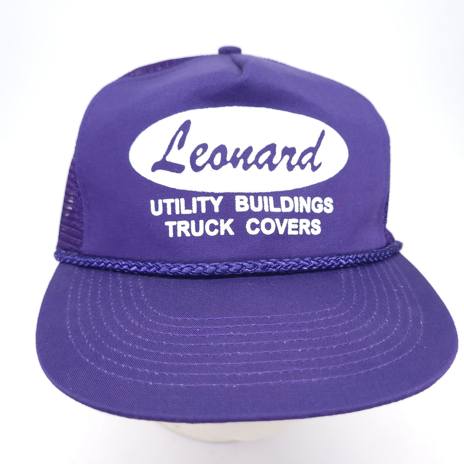 Leonard Hat Cap Utility Buildings Truck Covers Snapback Mesh Trucker Purple
