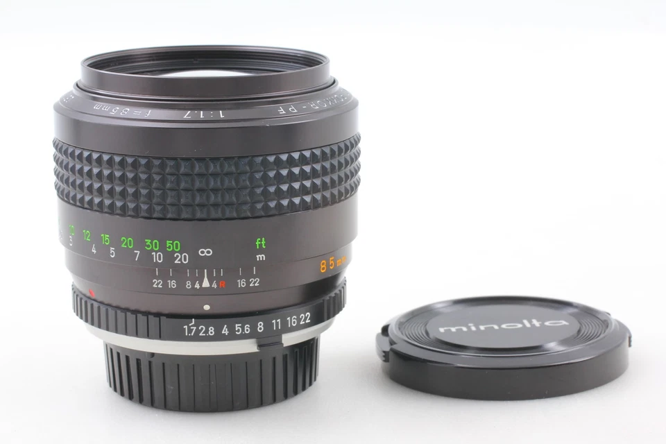 【Exc+5】 Lente Minolta MC Rokkor PF 85mm f/1.7 Portrait MF con tapas de JAPÓN Foto 3 de 4