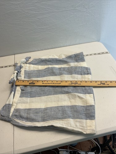 Minifalda envolvente Free People 100 % lino Uptown Days talla 6 azul blanco rayas - Imagen 10 de 11