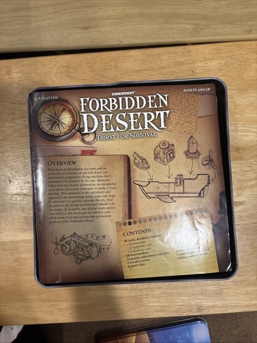 Forbidden Desert Board Card Game Game Wright THIRST FOR SURVIVAL COMPLETE - Picture 2 of 5