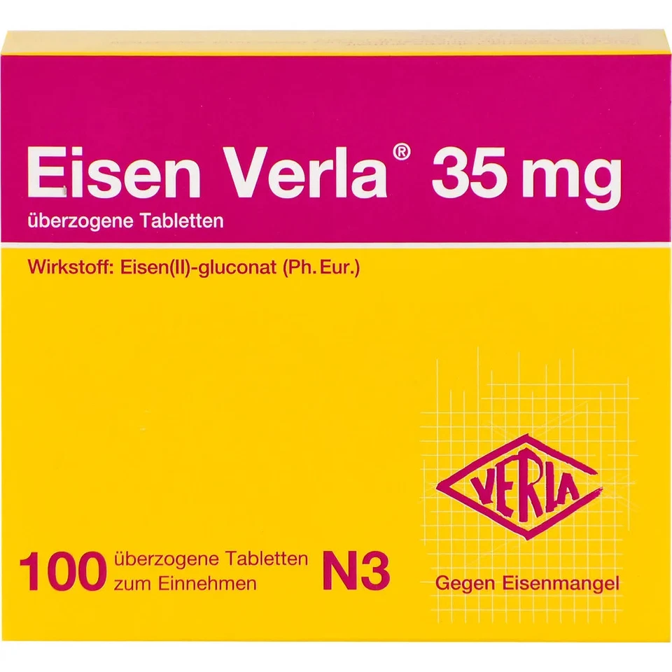VERLA-PHARM ARZNEIMITTEL GMBH & CO. KG Eisen Verla 35 mg Überzogene Tabletten 100St - 11163900