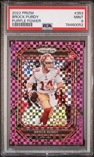 2022 Prizm Brock Purdy Rookie 353 Purple Power /49 PSA 9
