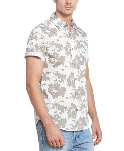 Weatherproof Vintage Men's Abstract Splatter Print Slub Twill Shirt Size Medium