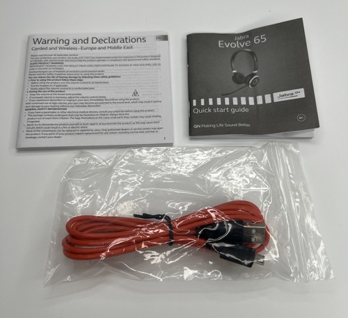 Jabra Evolve 65 SE Link380a Wireless Stereo Headset - No Dongle New Open Box - Picture 4 of 7
