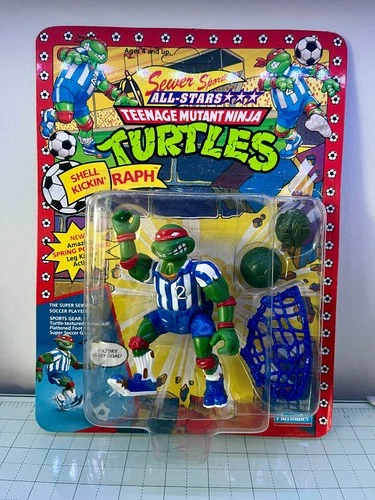 1991 Teenage Mutant Ninja Turtles Shell Kickin' Raph On Card Unpunched Vintage