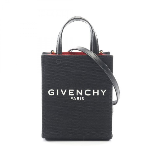 GIVENCHY G Tote Mini Vertical Handbag Bag Canvas Black Used
