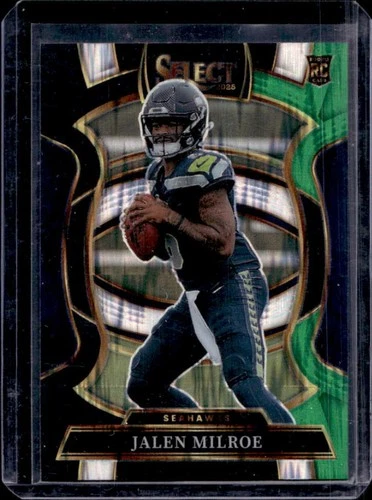 2025 Panini Select Jalen Milroe Concourse RC Black and Green Prizm Shock #14